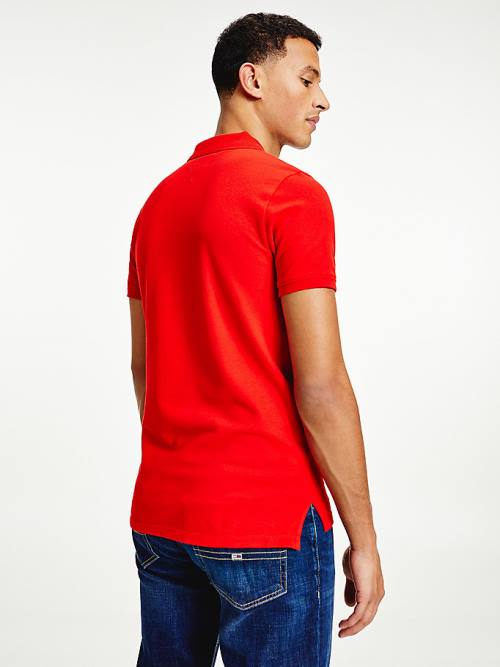 Tommy Hilfiger Essential Organic Katoenen Slim Fit Poloshirt Heren Rood | TH849JGS