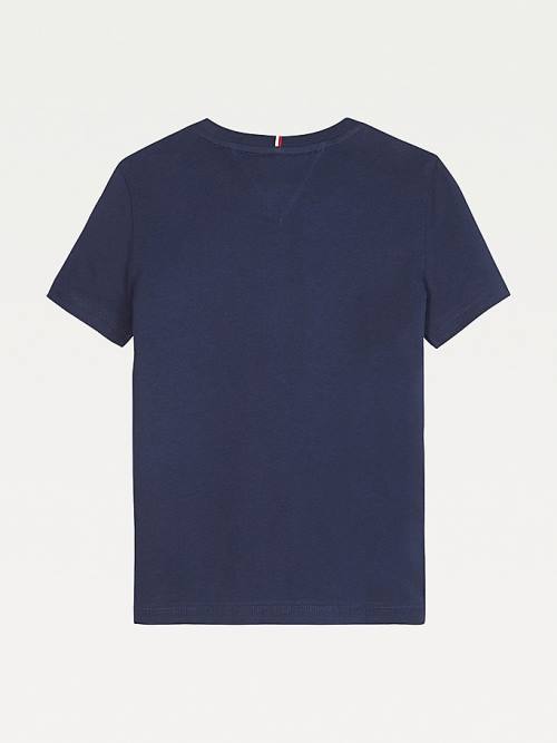 Tommy Hilfiger Essential Organic Katoenen Logo T-shirts Jongens Blauw | TH931TVY