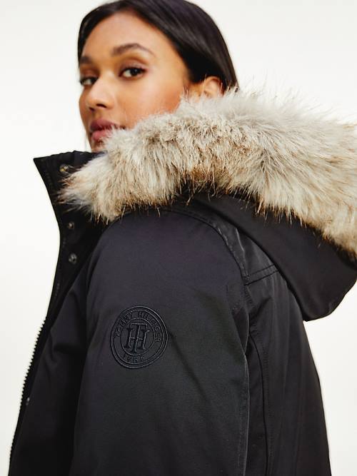 Tommy Hilfiger Essential Padded Parka Jassen Dames Zwart | TH287KTI