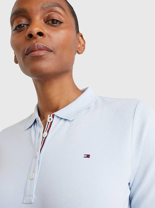 Tommy Hilfiger Essential Placket Detail Poloshirt Dames Blauw | TH456AMP