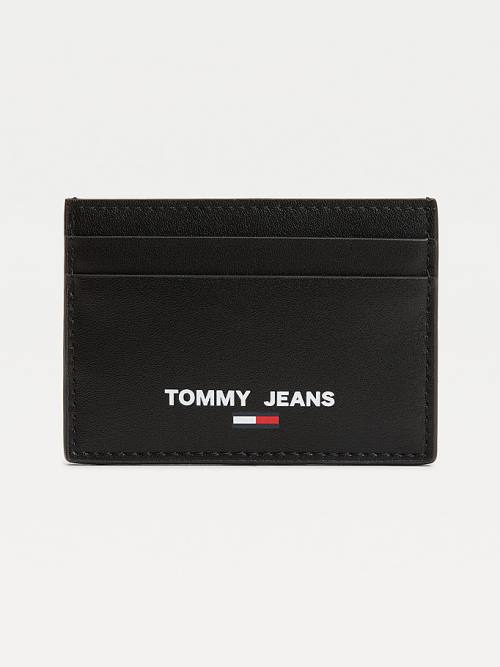 Tommy Hilfiger Essential Recycled Leren Card Holder Portefeuille Heren Zwart | TH142ODV