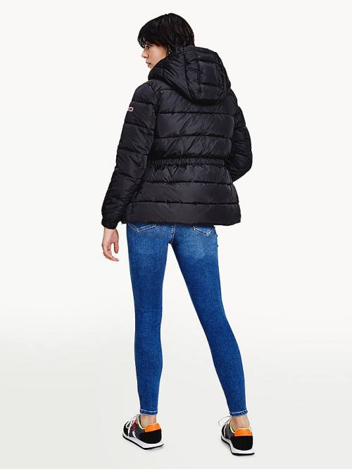 Tommy Hilfiger Essential Recycled Met Capuchon Down Puffer Jassen Dames Zwart | TH529NUY