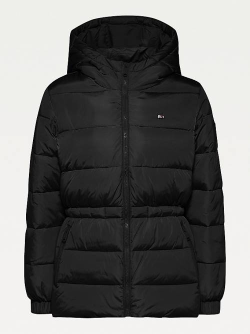 Tommy Hilfiger Essential Recycled Met Capuchon Down Puffer Jassen Dames Zwart | TH529NUY