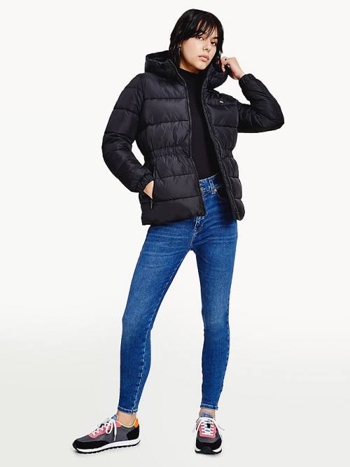 Tommy Hilfiger Essential Recycled Met Capuchon Down Puffer Jassen Dames Zwart | TH529NUY