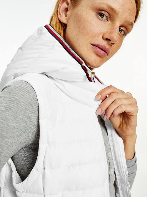 Tommy Hilfiger Essential Removable Hood Down Vest Jassen Dames Wit | TH341BOS