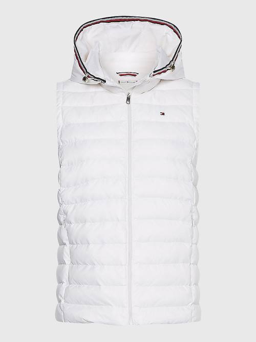 Tommy Hilfiger Essential Removable Hood Down Vest Jassen Dames Wit | TH341BOS