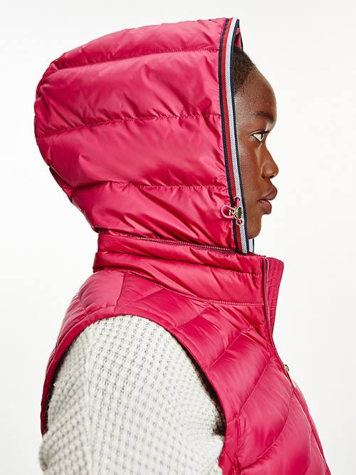 Tommy Hilfiger Essential Removable Hood Down Vest Jassen Dames Rood | TH461VWH