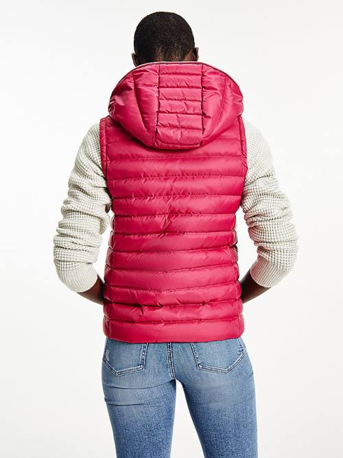 Tommy Hilfiger Essential Removable Hood Down Vest Jassen Dames Rood | TH461VWH