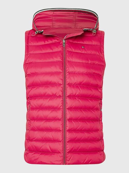 Tommy Hilfiger Essential Removable Hood Down Vest Jassen Dames Rood | TH461VWH