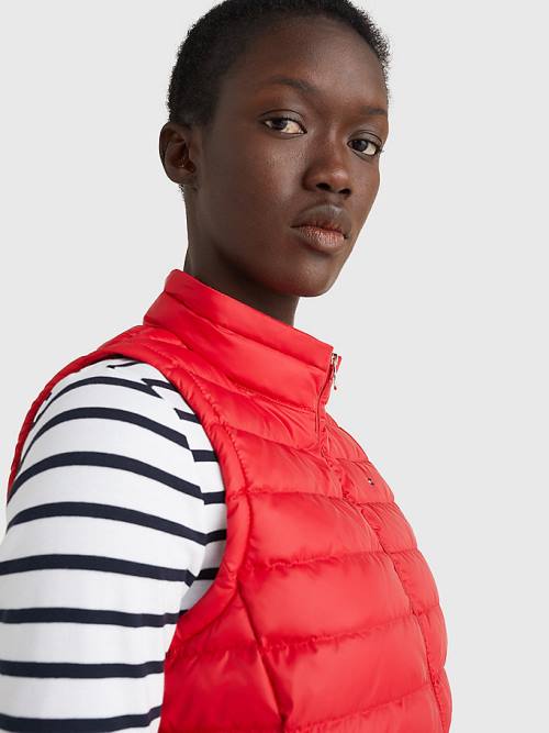 Tommy Hilfiger Essential Removable Hood Down Vest Jassen Dames Rood | TH530VZY