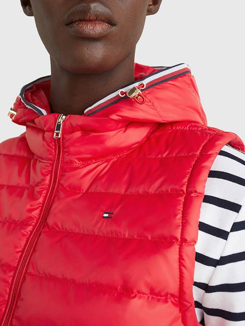 Tommy Hilfiger Essential Removable Hood Down Vest Jassen Dames Rood | TH530VZY