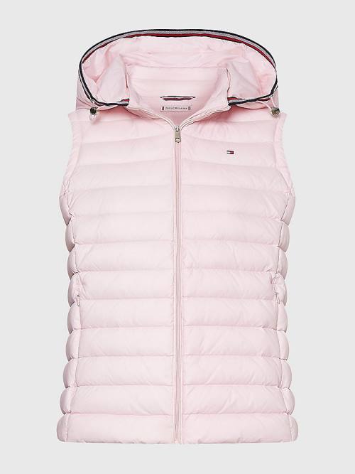 Tommy Hilfiger Essential Removable Hood Down Vest Jassen Dames Roze | TH579ZLW