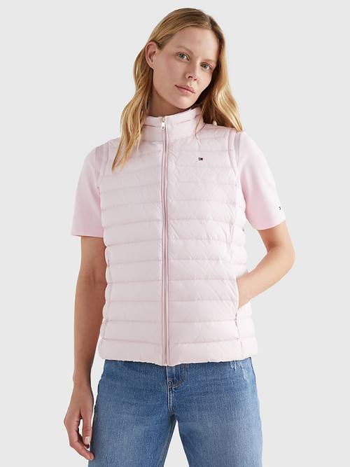 Tommy Hilfiger Essential Removable Hood Down Vest Jassen Dames Roze | TH579ZLW