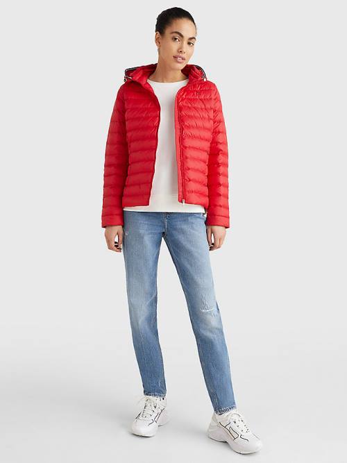 Tommy Hilfiger Essential Removable Hood Down Jassen Dames Rood | TH714DXT