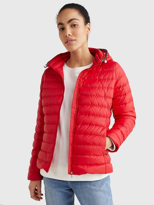 Tommy Hilfiger Essential Removable Hood Down Jassen Dames Rood | TH714DXT