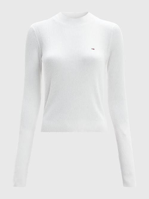 Tommy Hilfiger Essential Rib-Knit Jumper Truien Dames Wit | TH873FWS