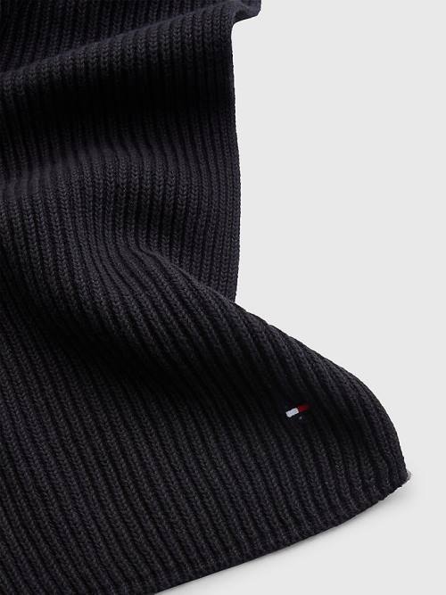 Tommy Hilfiger Essential Rib-Knit Sjaals Heren Zwart | TH837RYV