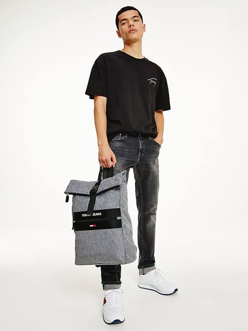 Tommy Hilfiger Essential Roll-Top Backpack Tassen Heren Grijs | TH396ULP