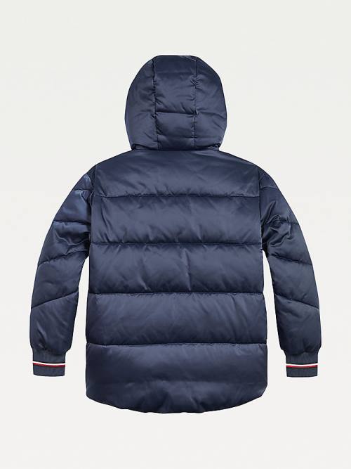 Tommy Hilfiger Essential Satin Puffer Jassen Meisjes Blauw | TH574RDJ