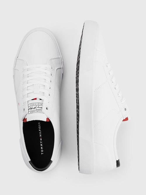 Tommy Hilfiger Essential Signature Canvas Sneakers Heren Wit | TH290TUX