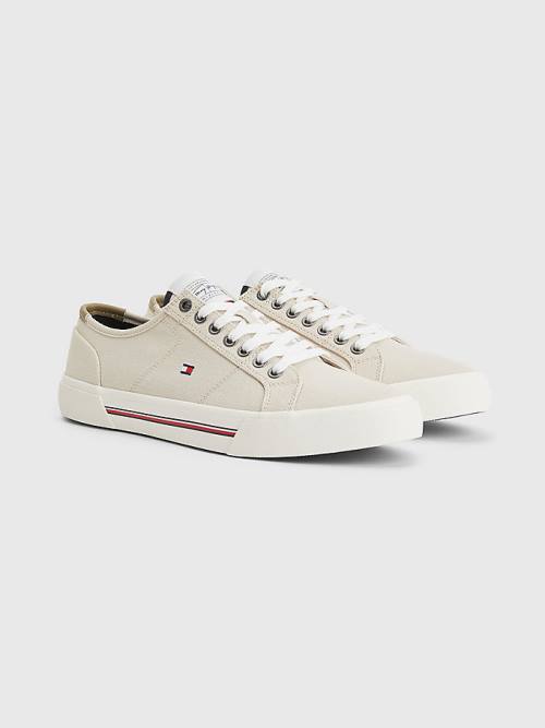 Tommy Hilfiger Essential Signature Canvas Sneakers Heren Beige | TH432LHT