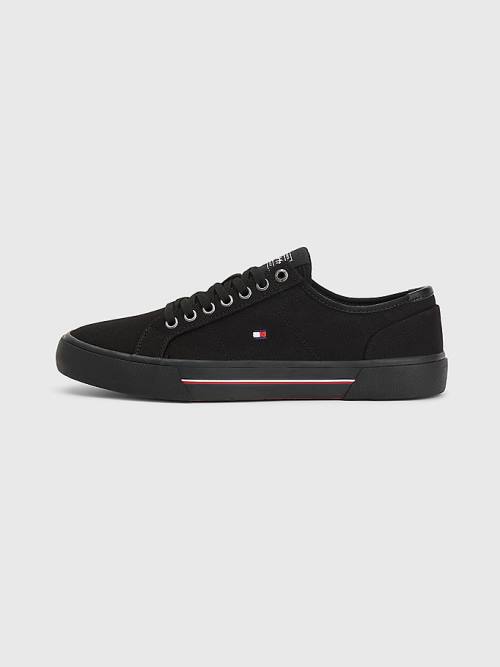 Tommy Hilfiger Essential Signature Canvas Sneakers Heren Zwart | TH516IGY