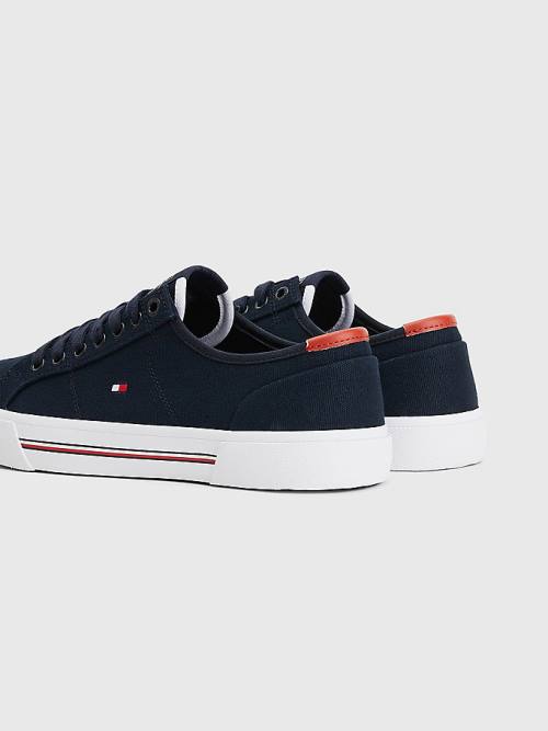 Tommy Hilfiger Essential Signature Canvas Sneakers Heren Blauw | TH576GWZ