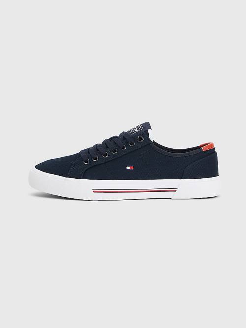 Tommy Hilfiger Essential Signature Canvas Sneakers Heren Blauw | TH576GWZ