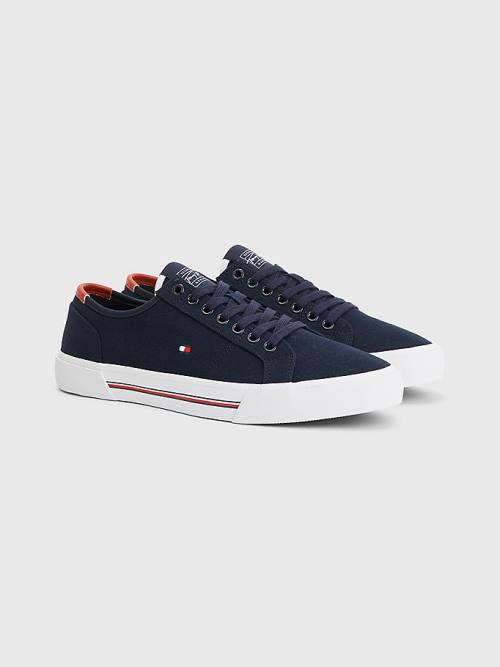 Tommy Hilfiger Essential Signature Canvas Sneakers Heren Blauw | TH576GWZ