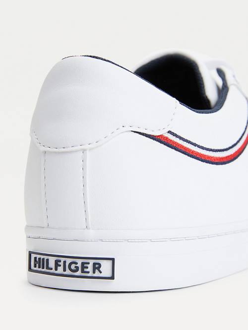 Tommy Hilfiger Essential Signature Detail Leren Sneakers Heren Wit | TH362CZW