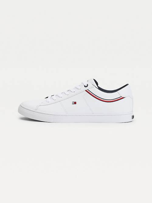 Tommy Hilfiger Essential Signature Detail Leren Sneakers Heren Wit | TH362CZW