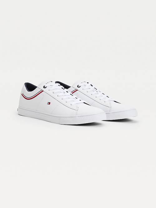 Tommy Hilfiger Essential Signature Detail Leren Sneakers Heren Wit | TH362CZW