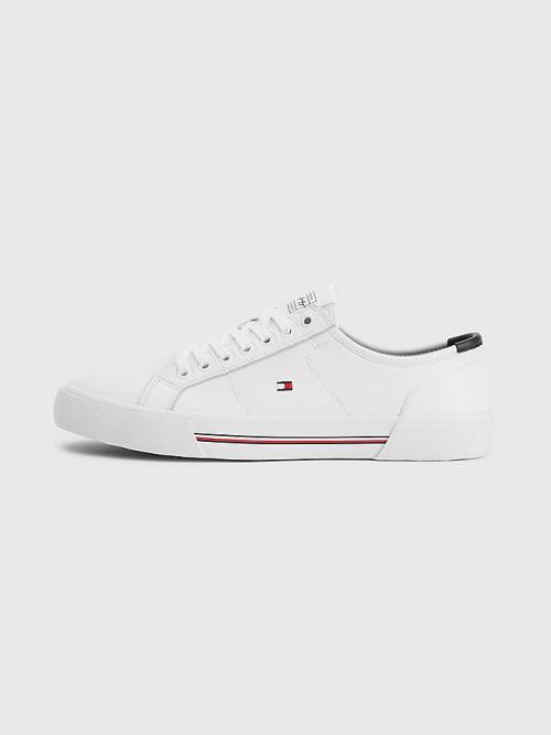 Tommy Hilfiger Essential Signature Leren Sneakers Heren Wit | TH604AYT