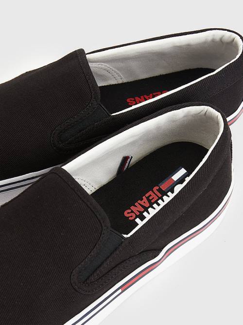 Tommy Hilfiger Essential Signature Slip-On Sneakers Heren Zwart | TH832KCX