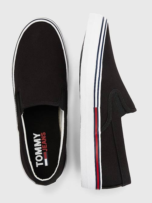 Tommy Hilfiger Essential Signature Slip-On Sneakers Heren Zwart | TH832KCX