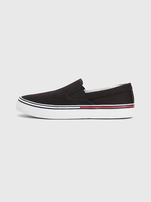 Tommy Hilfiger Essential Signature Slip-On Sneakers Heren Zwart | TH832KCX