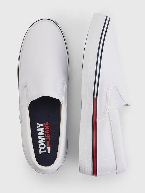 Tommy Hilfiger Essential Signature Slip-On Sneakers Heren Wit | TH917EIC