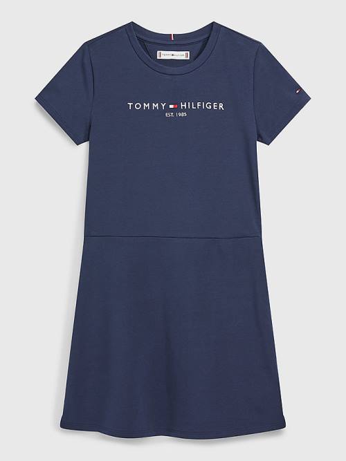 Tommy Hilfiger Essential Skater Jurken Meisjes Blauw | TH180ANK