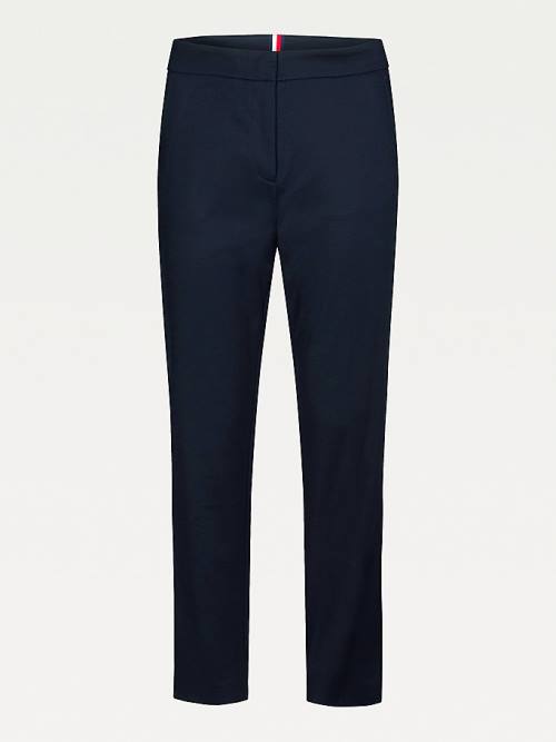 Tommy Hilfiger Essential Slim Fit Ankle Length Broek Dames Blauw | TH941EZW