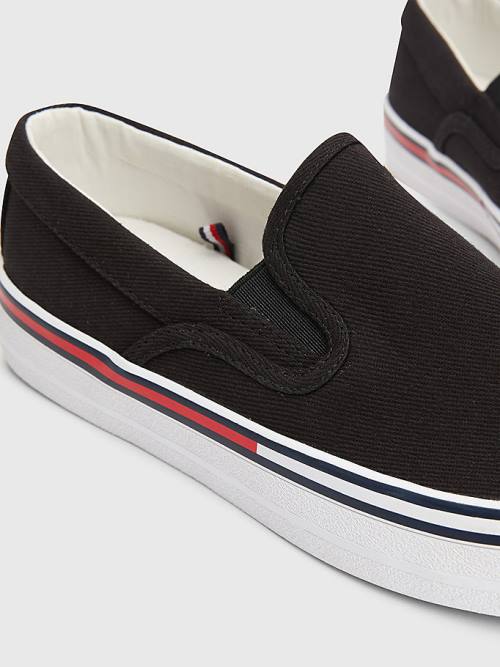 Tommy Hilfiger Essential Slip On Sneakers Dames Zwart | TH835MOX