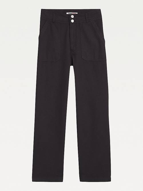 Tommy Hilfiger Essential Straight Leg Broek Dames Zwart | TH061FAB