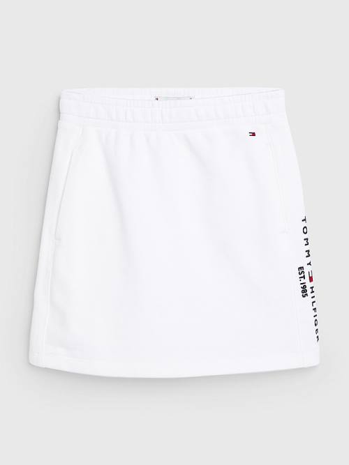 Tommy Hilfiger Essential Straight Logo Rokken Meisjes Wit | TH534MBL