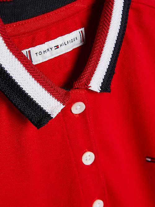 Tommy Hilfiger Essential Stripe Collar Polo Jurken Meisjes Rood | TH391KSU