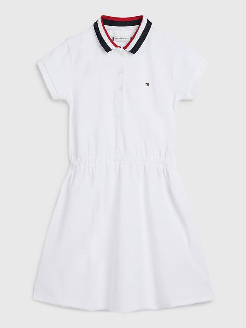 Tommy Hilfiger Essential Stripe Collar Polo Jurken Meisjes Wit | TH630XYU