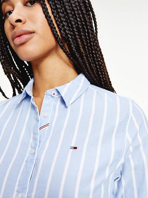 Tommy Hilfiger Essential Stripe Slim Fit Overhemd Dames Wit | TH073JGD