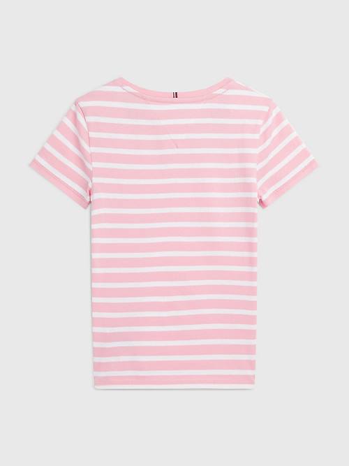 Tommy Hilfiger Essential Stripe T-shirts Meisjes Roze | TH097HEN