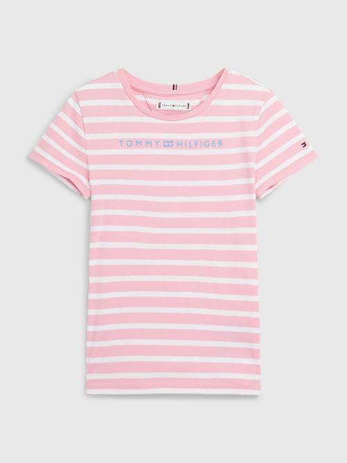 Tommy Hilfiger Essential Stripe T-shirts Meisjes Roze | TH097HEN