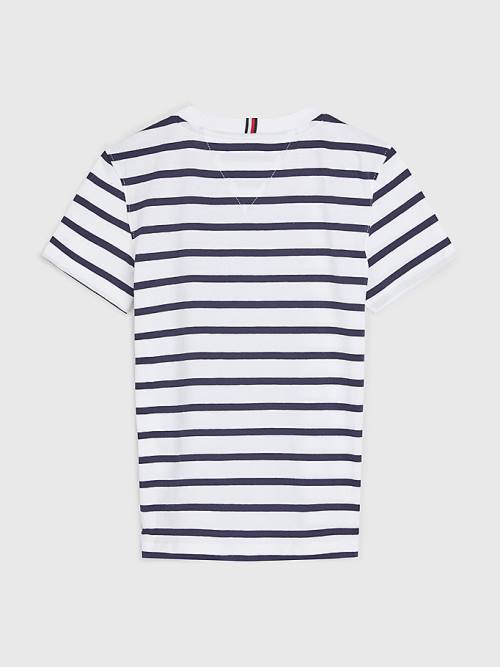 Tommy Hilfiger Essential Stripe T-shirts Jongens Wit | TH178JOQ