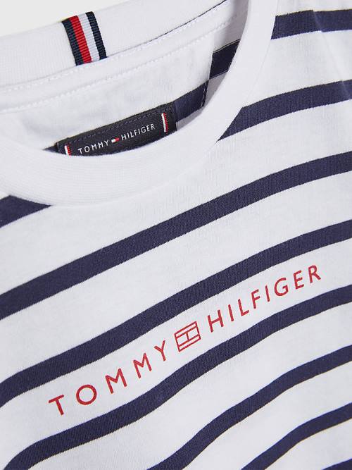 Tommy Hilfiger Essential Stripe T-shirts Jongens Wit | TH178JOQ