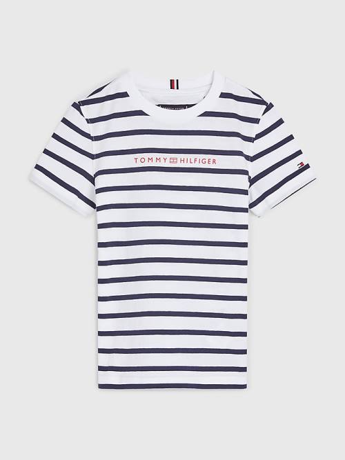 Tommy Hilfiger Essential Stripe T-shirts Jongens Wit | TH178JOQ